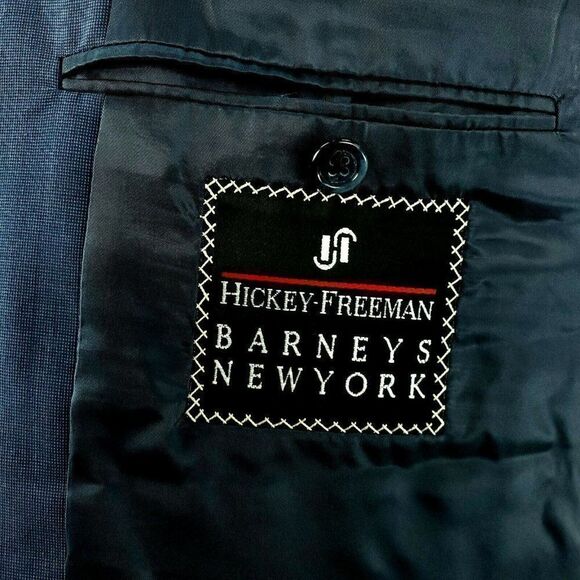 Hickey Freeman Barney's New York Wool 2‎ Button Bla - Picture 8 of 12
